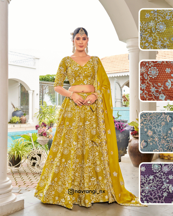 Traditional Embroidered Heavy Silk with Multi-Thread & Zari Embroidery Fabric