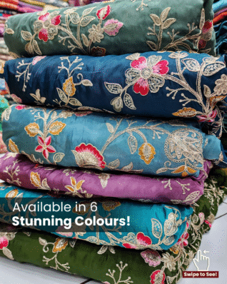 Navrangi Nx Multicolour Floral Embroidered Fabrics