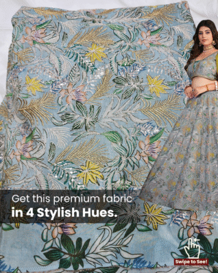 Tropical Bloom Embroidered Fabric – 4 Stylish Hues